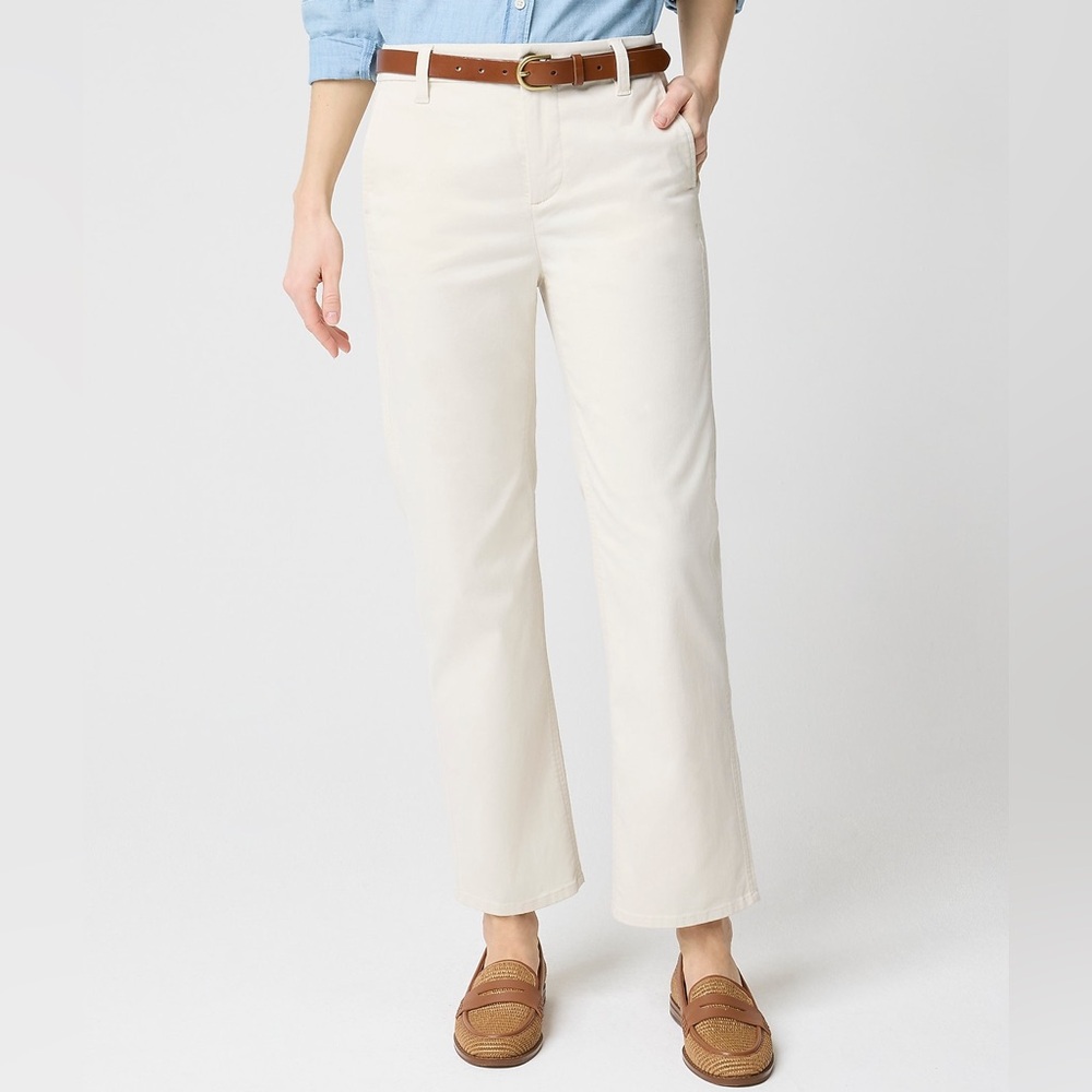 JCREW Everyday Ivory Chino Relaxed Fit Straight Leg | Women’s 8